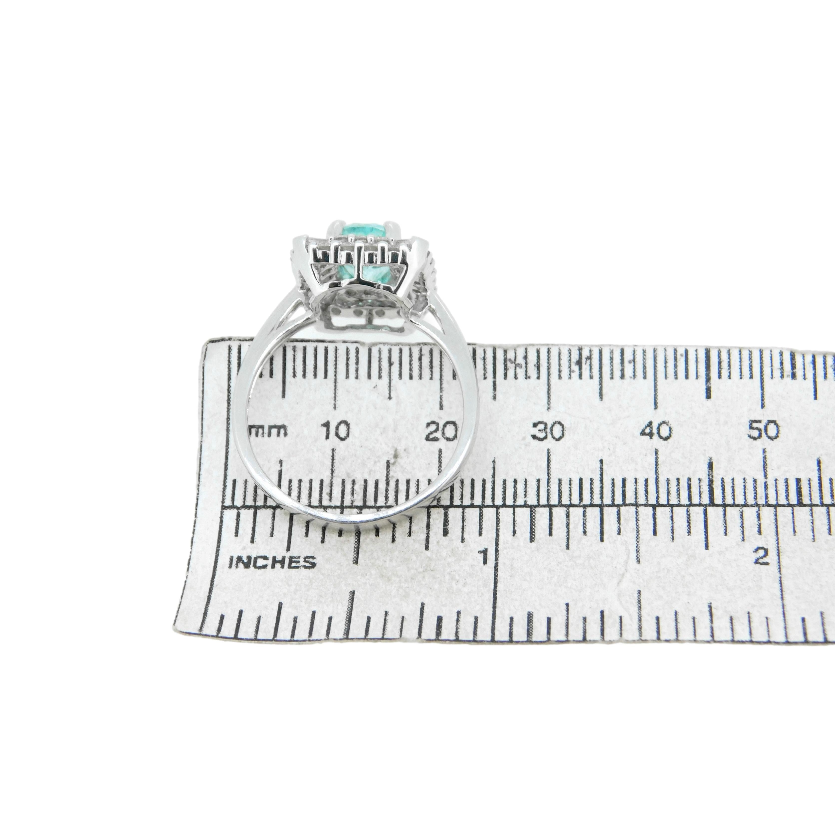 Anillo de turmalina paraiba de 14 quilates y 1,5 ct con informe AGL en venta 1