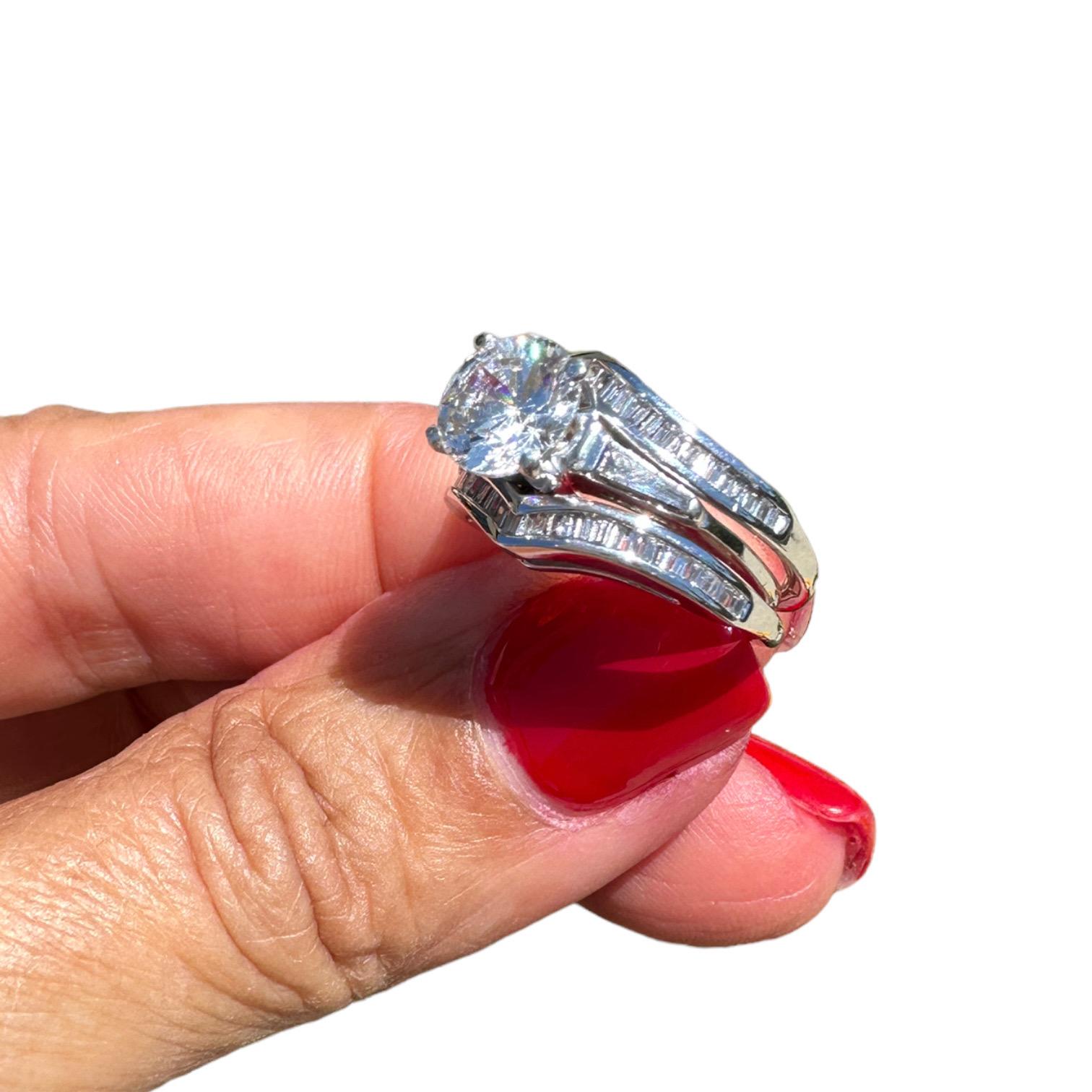 14K 1.60CTW Engagement Wrap Solitaire Baguette Ring For Sale 4