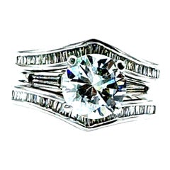 14K 1.60ct Engagement Wrap Solitaire Baguette Ring