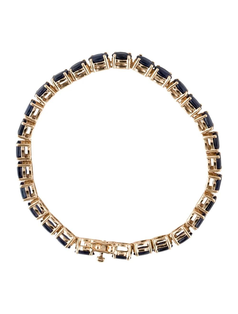 Taille ovale 14K 16.10ctw Sapphire Link Bracelet - Stunning Blue Gemstones, Timeless Elegance en vente