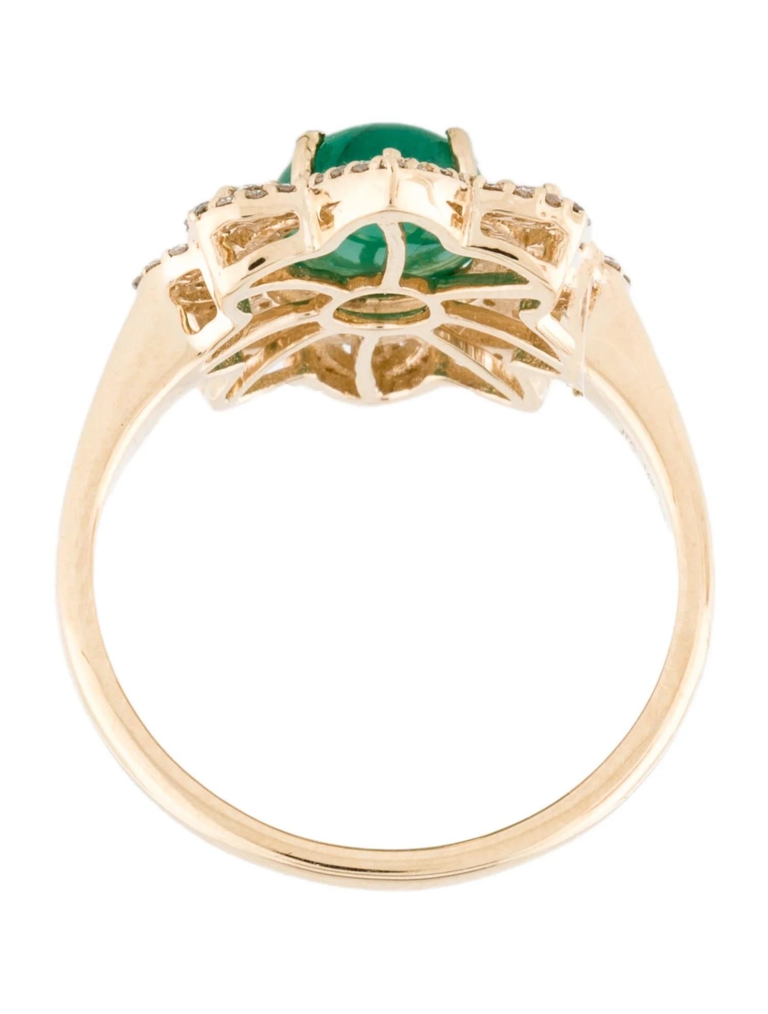 14K 1.73ct Emerald & Diamond Cocktail Ring, Size 7 In New Condition In Holtsville, NY