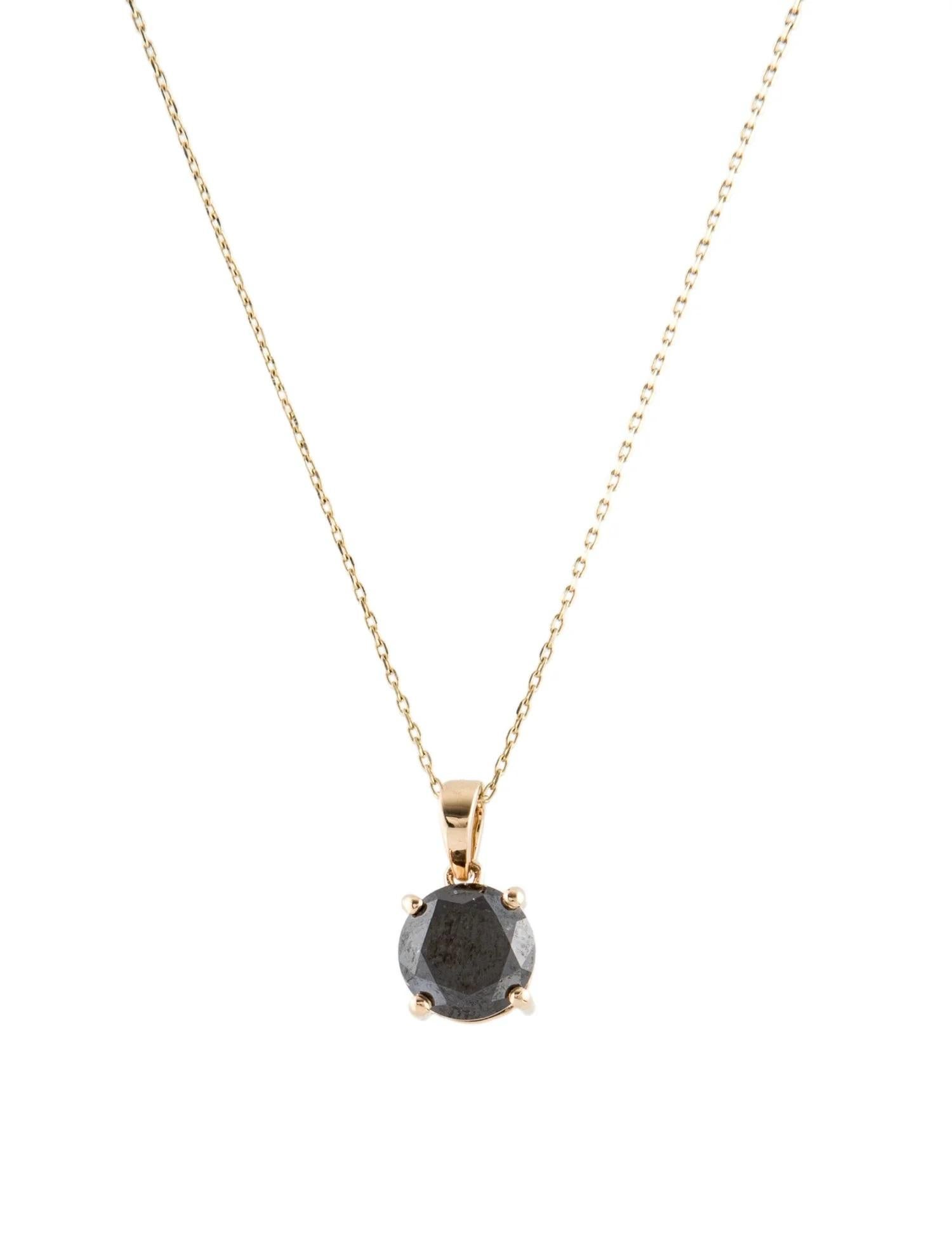 Round Cut 14K 1.85ct Diamond Pendant Necklace For Sale