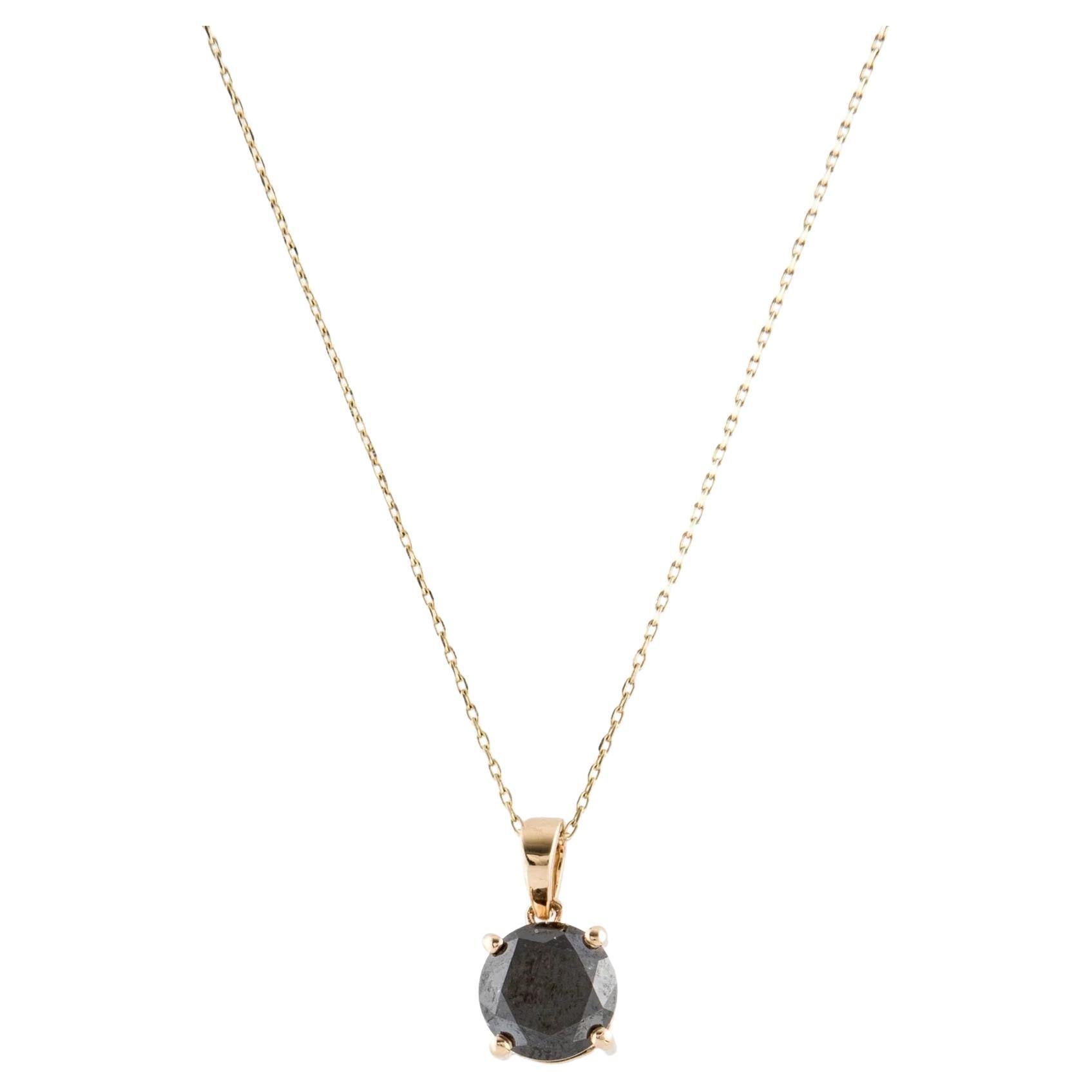 14K 1.85ct Diamond Pendant Necklace For Sale