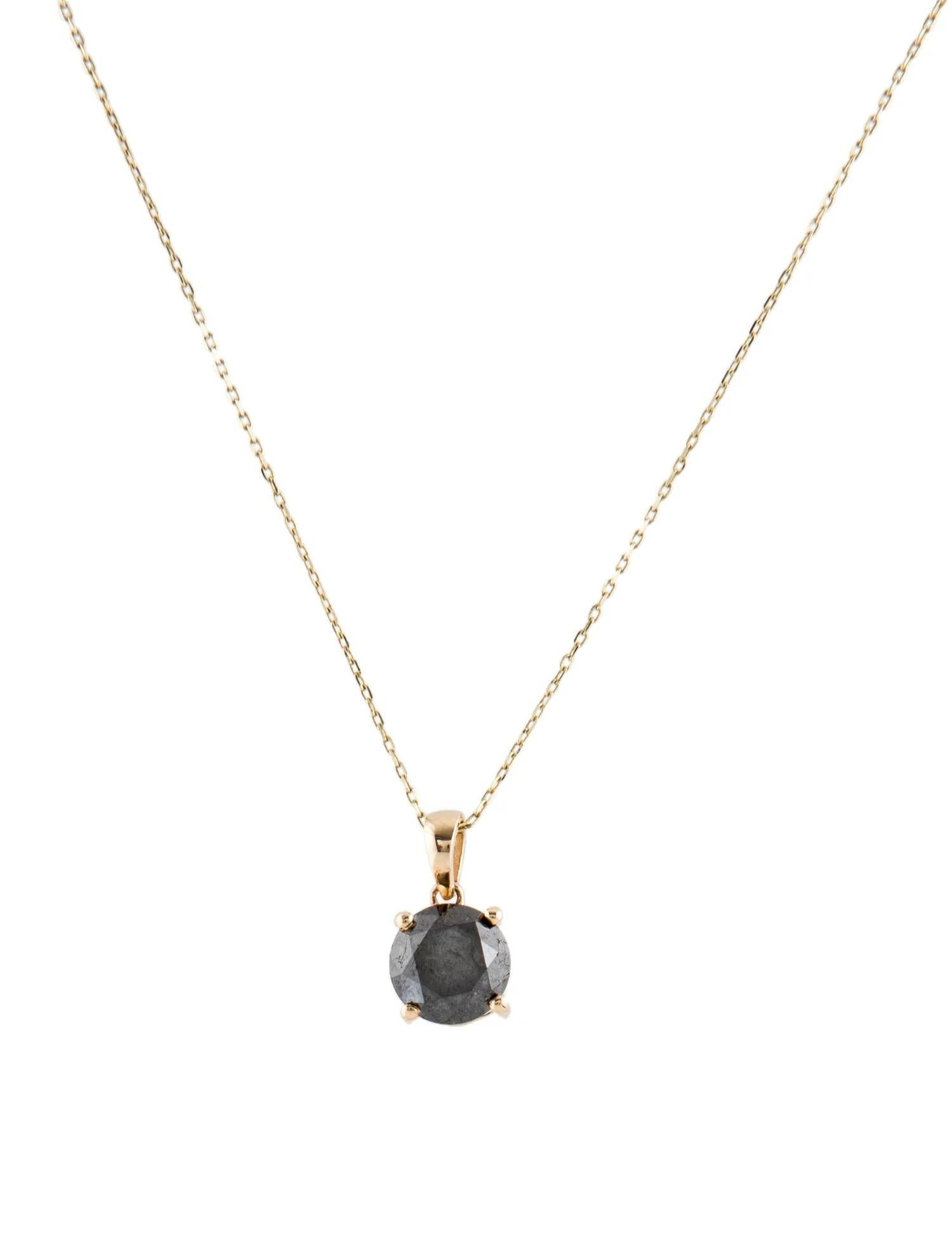 Round Cut 14K 1.88ct Diamond Pendant Necklace   Round Brilliant For Sale