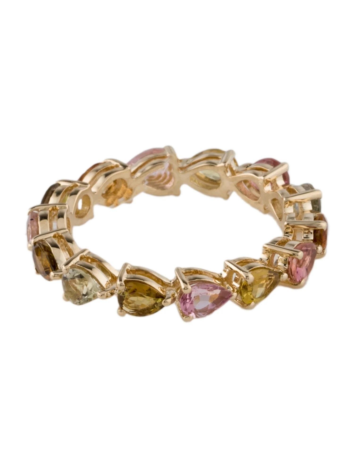Pear Cut 14K 1.89ctw Tourmaline Eternity Band Size: 6.5