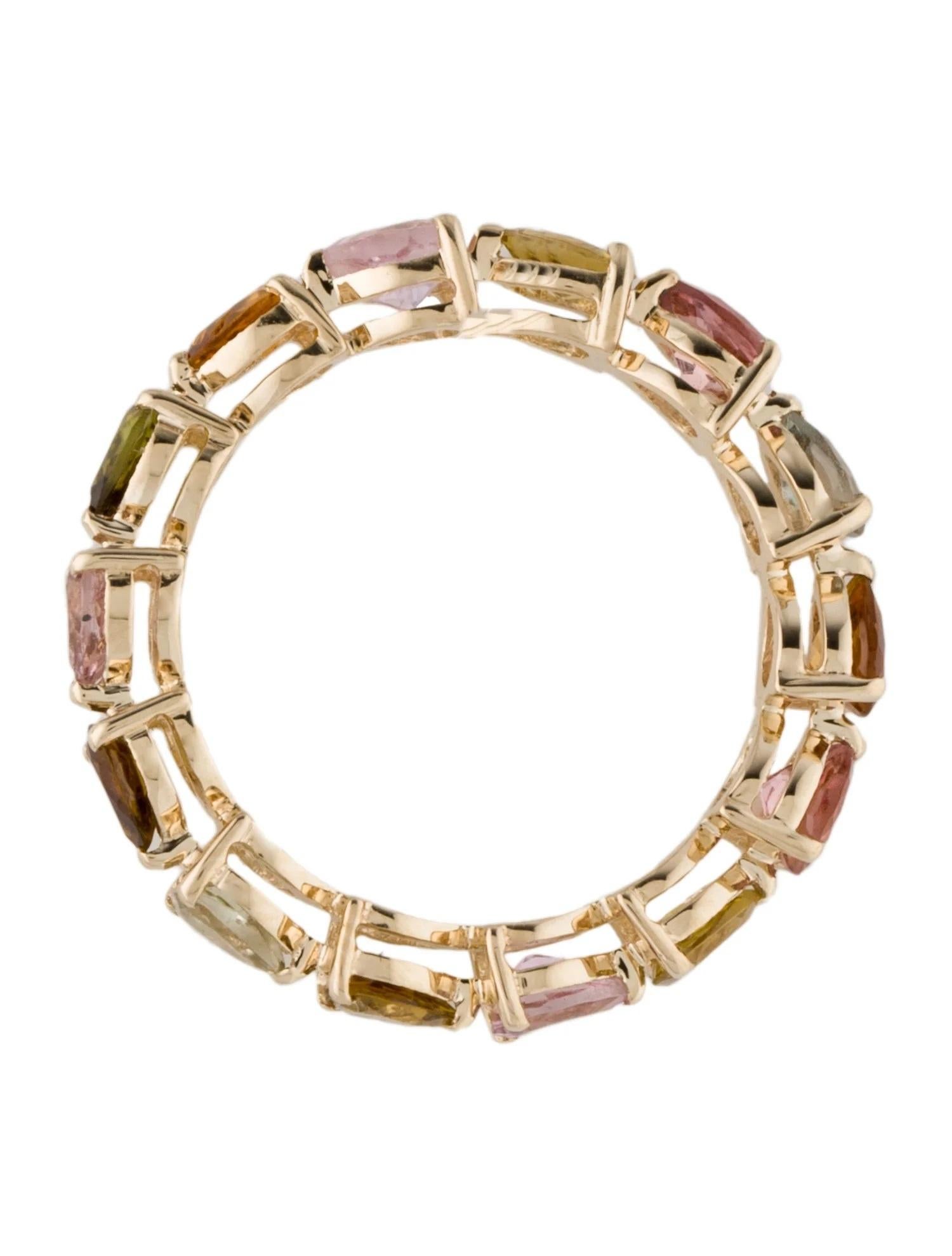 14K 1.89ctw Tourmaline Eternity Band Size: 6.5 In New Condition In Holtsville, NY