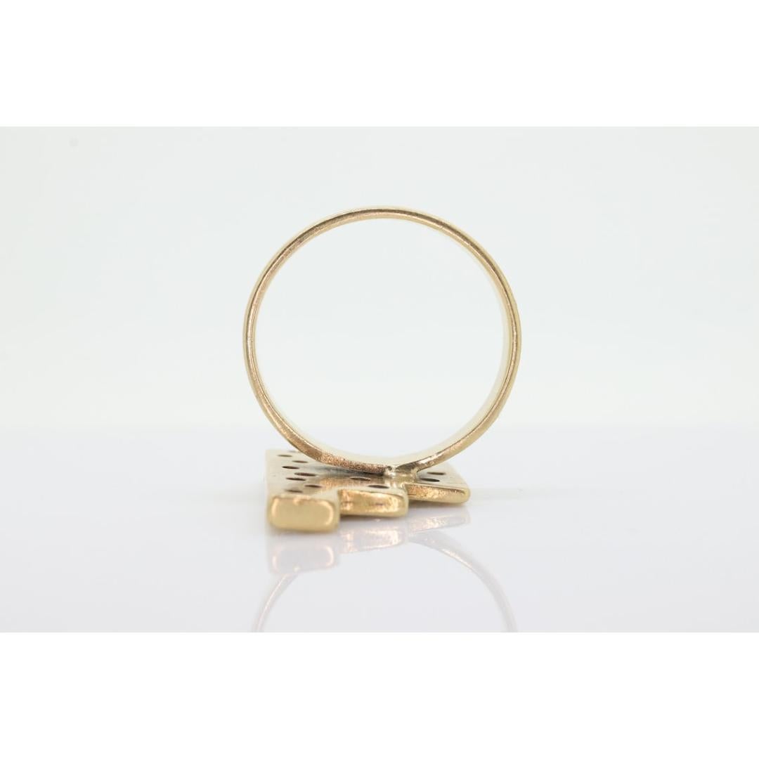 Bague à diamants lourds 14k/ 18k. Bague en diamant à trois barres personnalisée, 0,54 carat en vente 6