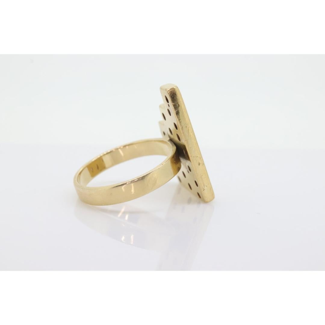 Bague à diamants lourds 14k/ 18k. Bague en diamant à trois barres personnalisée, 0,54 carat Pour femmes en vente