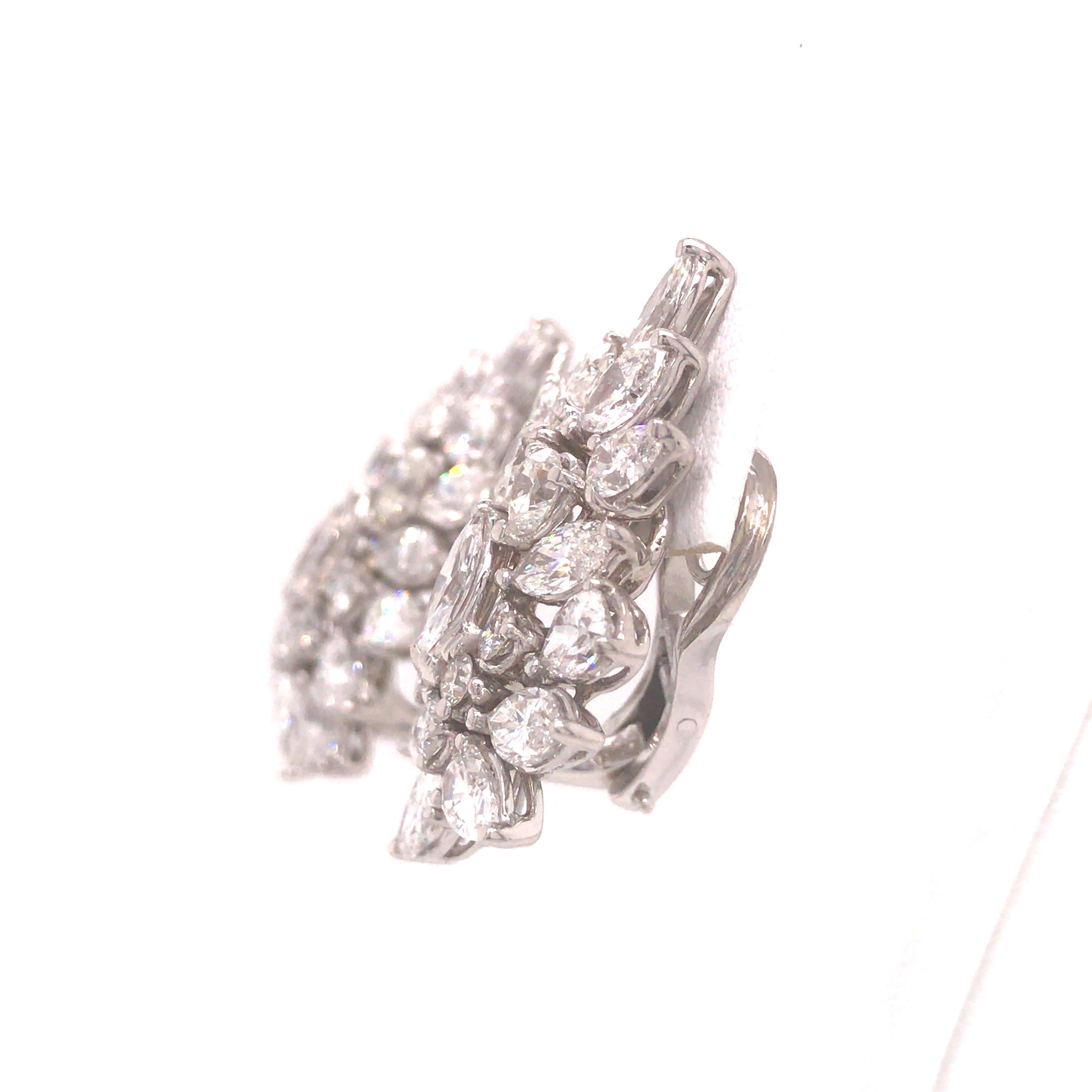 Marquise Cut 14k, 18k Multi-Shape Diamond Earrings White Gold