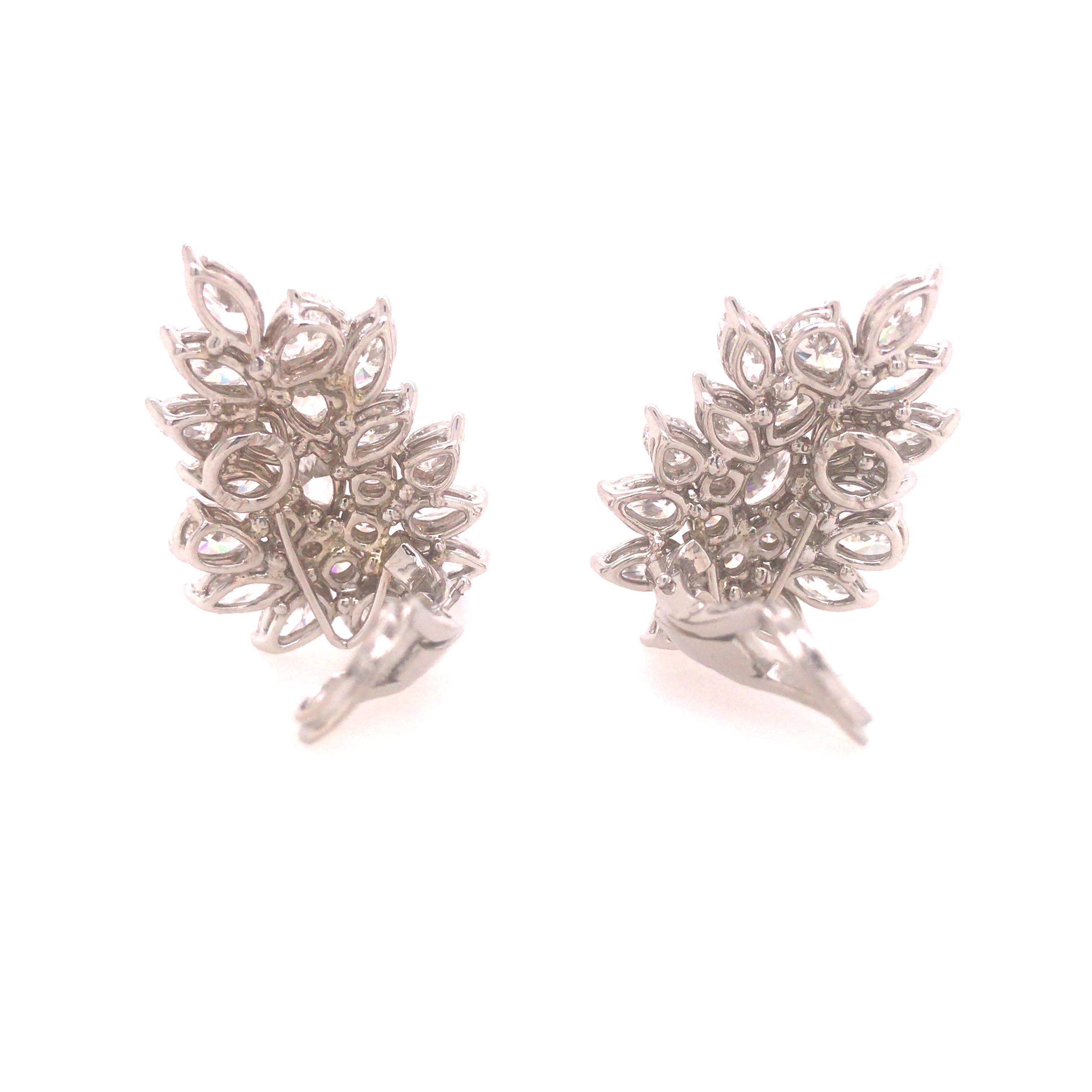 14k, 18k Multi-Shape Diamond Earrings White Gold In Good Condition In Boca Raton, FL