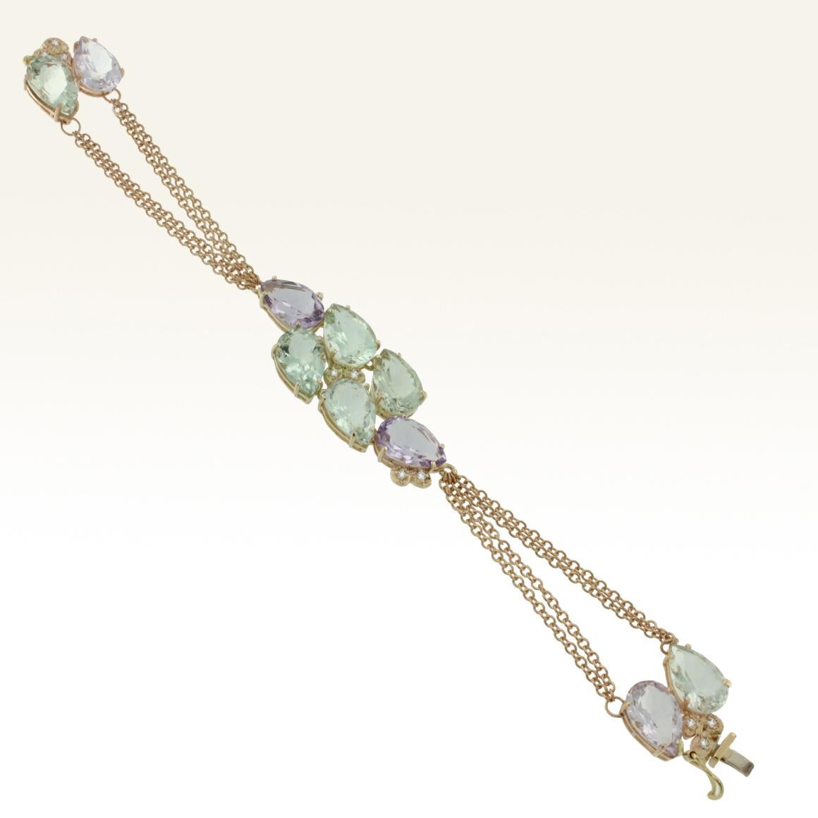 Truly elegant bracelet, unique piece by Stanoppi Jewellery since 1948 made in Italy. The soft and bright color of the stones creates a pleasant feeling of elegance. It’s hard to resist it!
Exclusive piece designed by Gisella , owner of the company