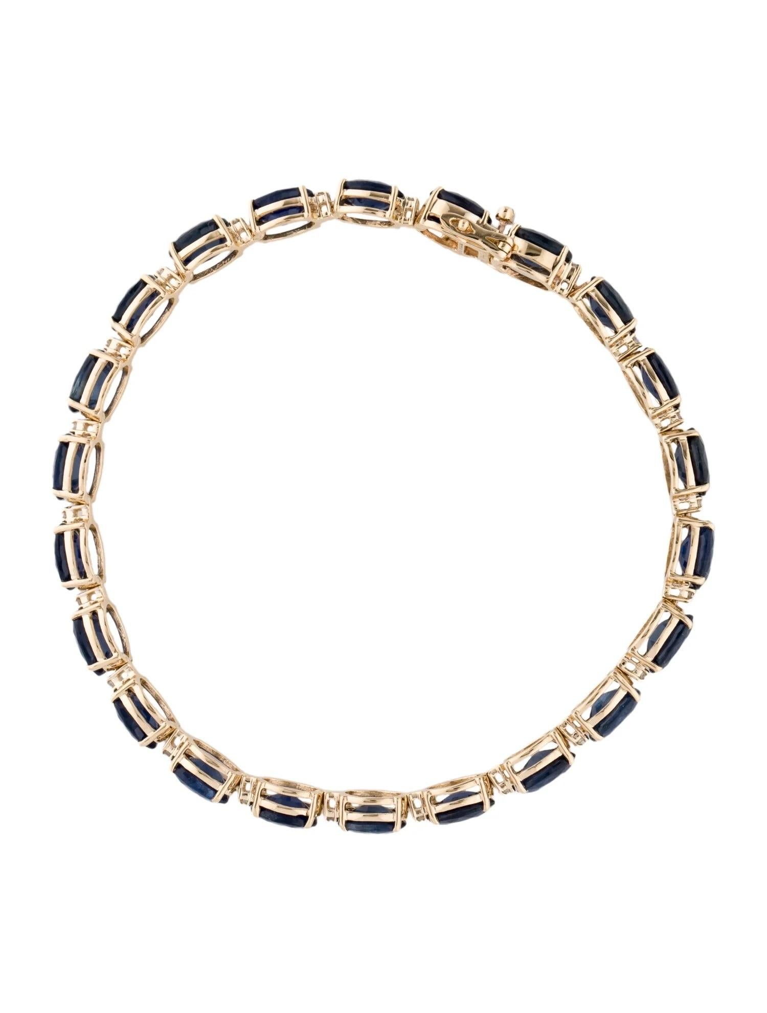 Artist 14K 19.11ctw Sapphire & Diamond Link Bracelet  Oval Modified Brilliant Sapphire For Sale