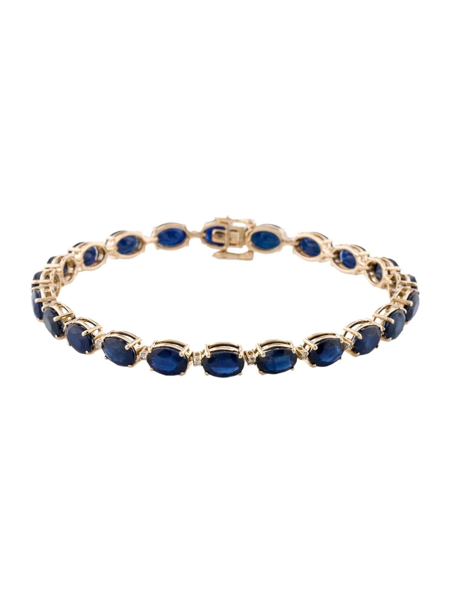 Taille ovale 14K 19.11ctw Sapphire & Diamond Link Bracelet  Saphir ovale modifié Brilliante en vente