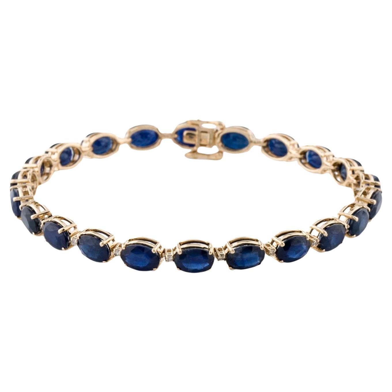 14K 19.11ctw Sapphire & Diamond Link Bracelet  Oval Modified Brilliant Sapphire For Sale