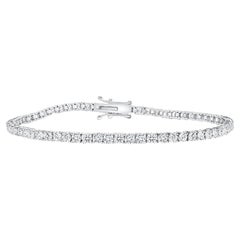 Bracelet tennis en or blanc 14 carats avec diamants ronds de 2 carats