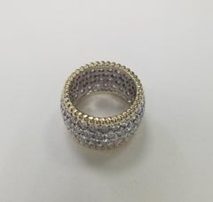 14k 2 tone Gold 4 Row Diamond Eternity Ring 7.03 carats