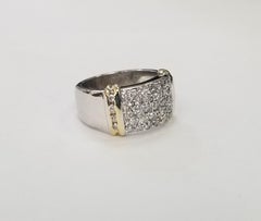 14k 2 tone Gold 5 Row Diamond Ring 1.00 carats