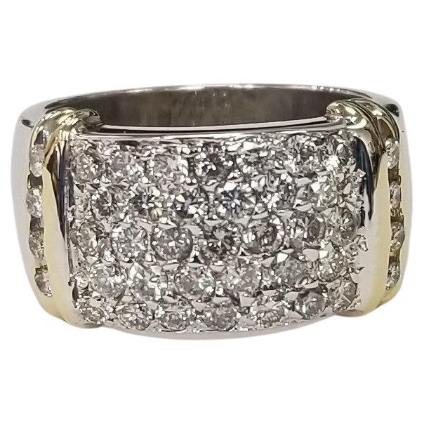14k 2 tone Gold 5 Row Diamond Ring 1.00 carats