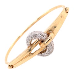 Bracciale con fibbia in oro 14K a due toni con diamanti da 0,63 carati