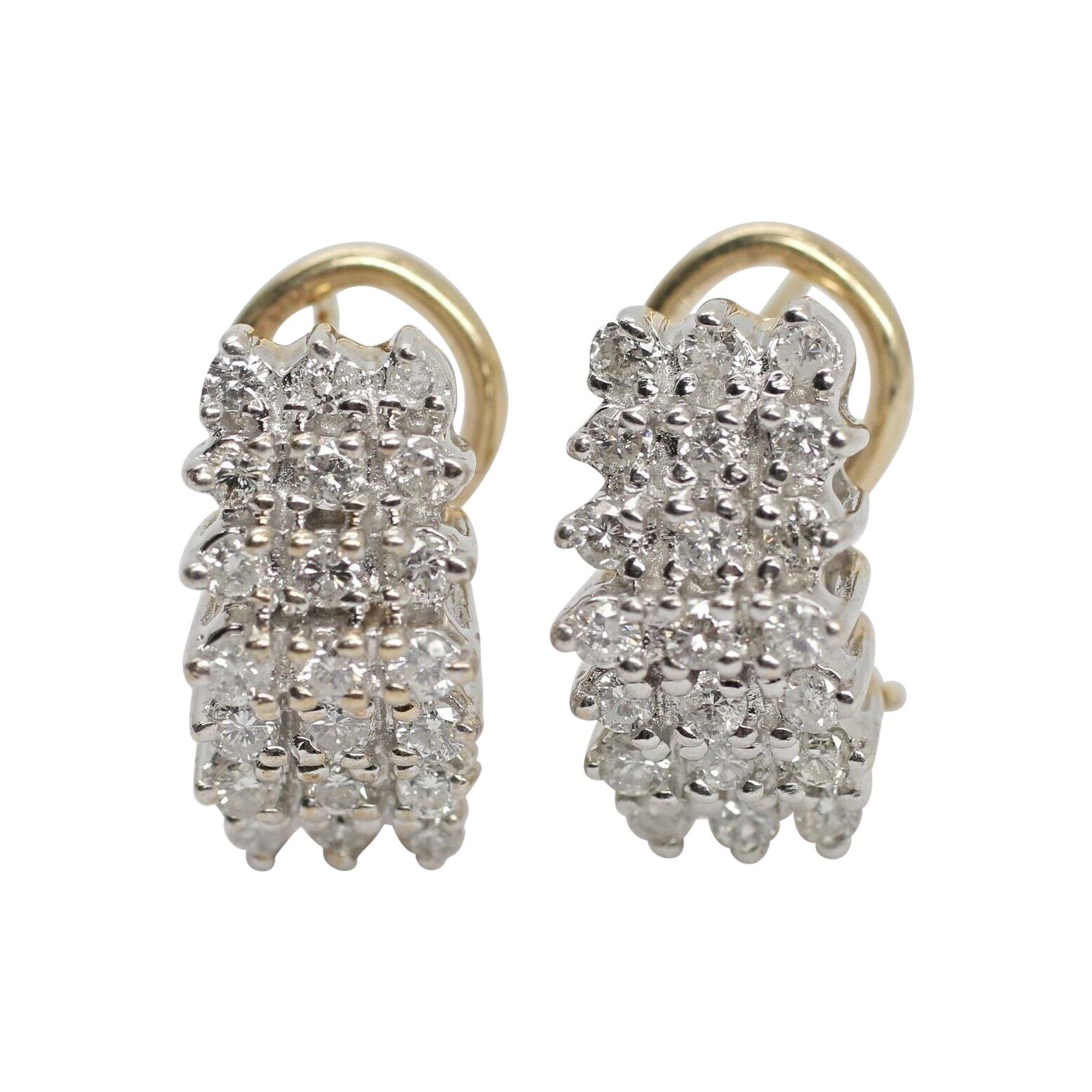 Multi Gemstone Pave Charm Disc Hoop Earrings main image 1