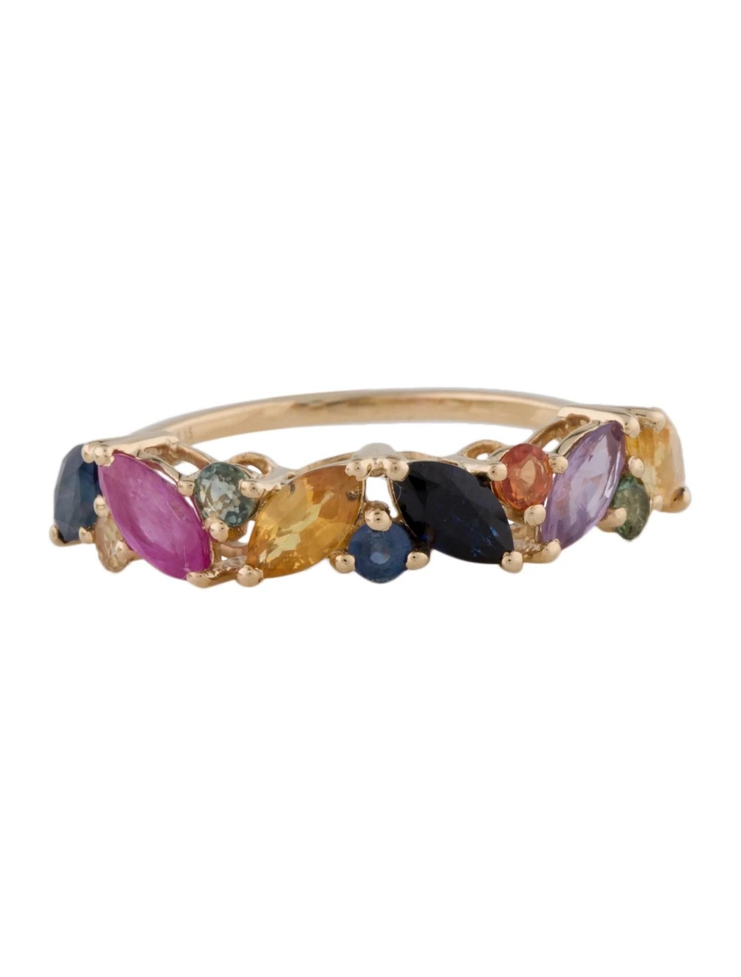 Artiste Bague jonc saphir 14 carats 2,15 ctw, taille 6,75  Saphir Brilliante Marquise & 0.34 en vente