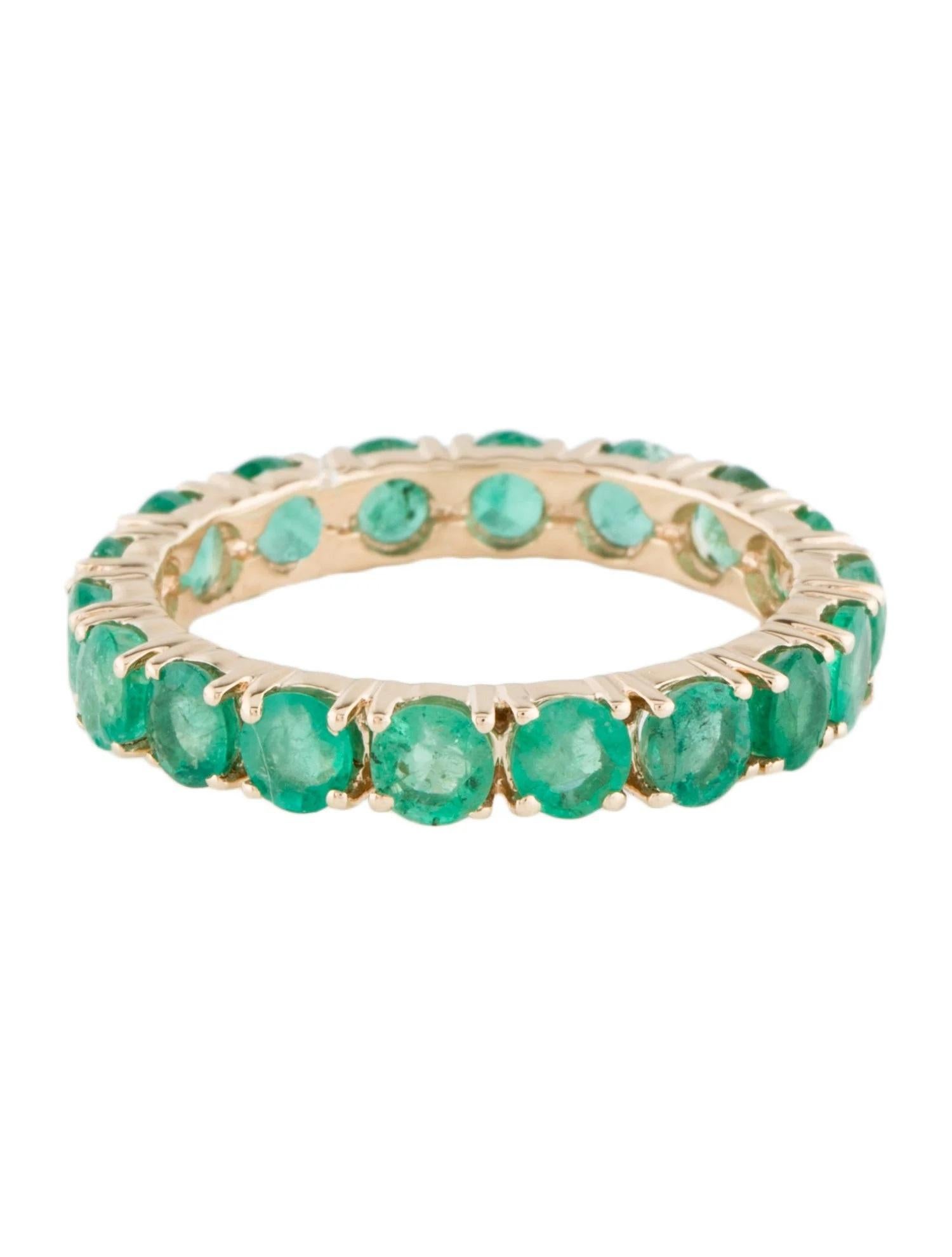 Artist 14K 2.16ctw Emerald Eternity Band Size 6.75 For Sale