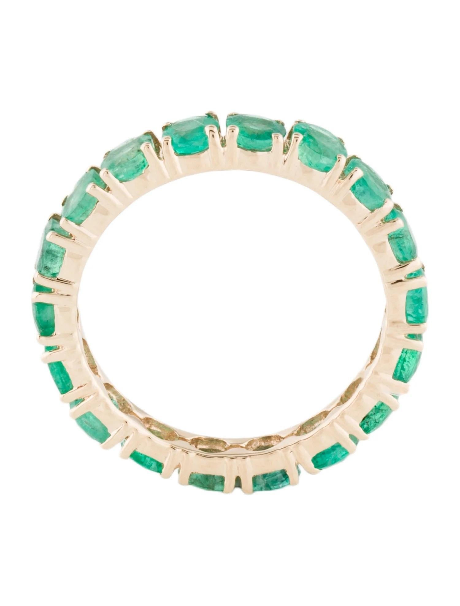 14K 2.16ctw Emerald Eternity Band Size 6.75 In New Condition For Sale In Holtsville, NY
