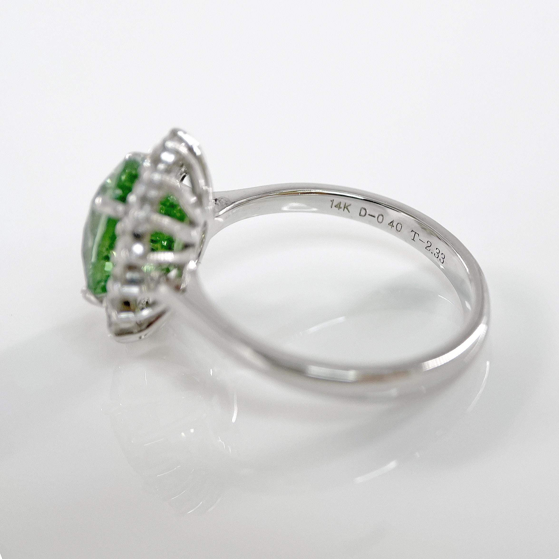 Certified 14K 2.33 Ct Paraiba Tourmaline&Diamonds Antique  Engagement Ring For Sale 1