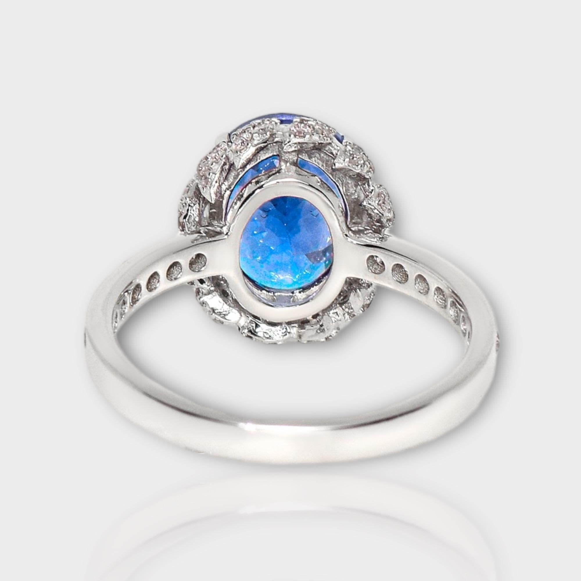 14K 2.67 ct Tanzanite&Pink Diamond Antique Art Deco Engagement Ring en vente 1