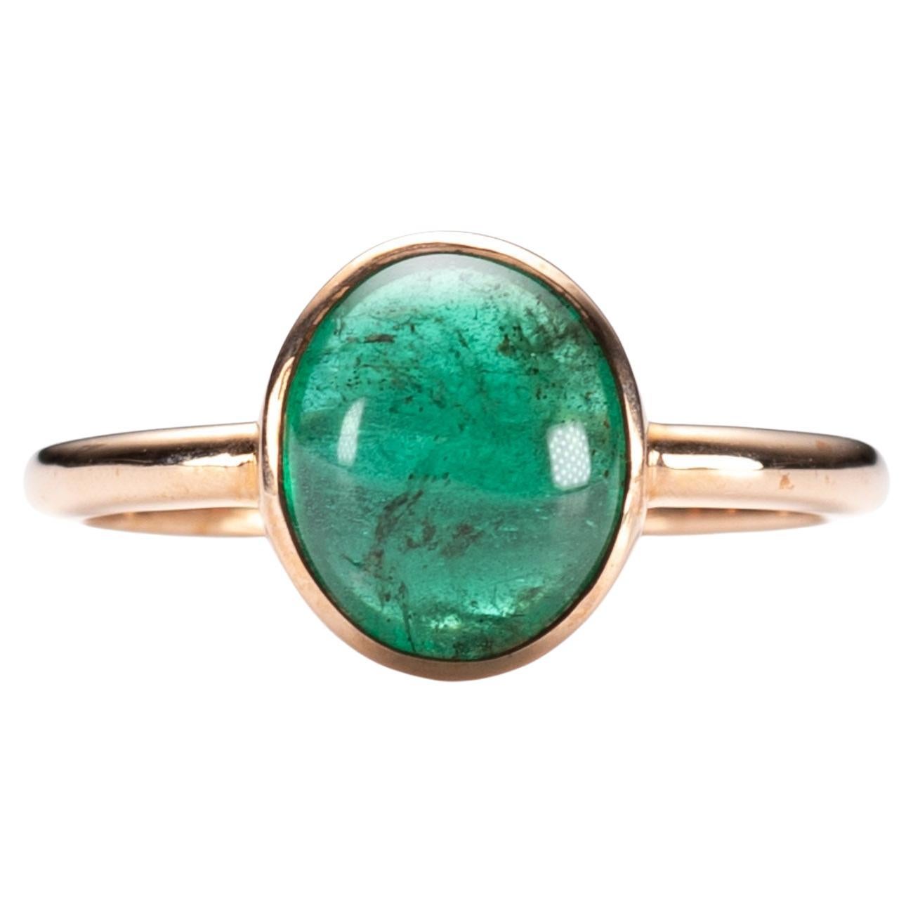 14K 2.7 Carat Oval Emerald Ring
