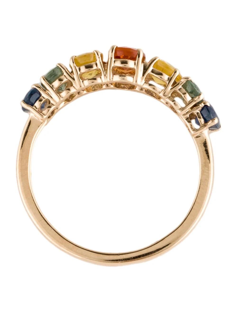 Women's 14K 2.72ctw Sapphire Band Ring Size 8 - Yellow Gold Vintage Style, Jewelry