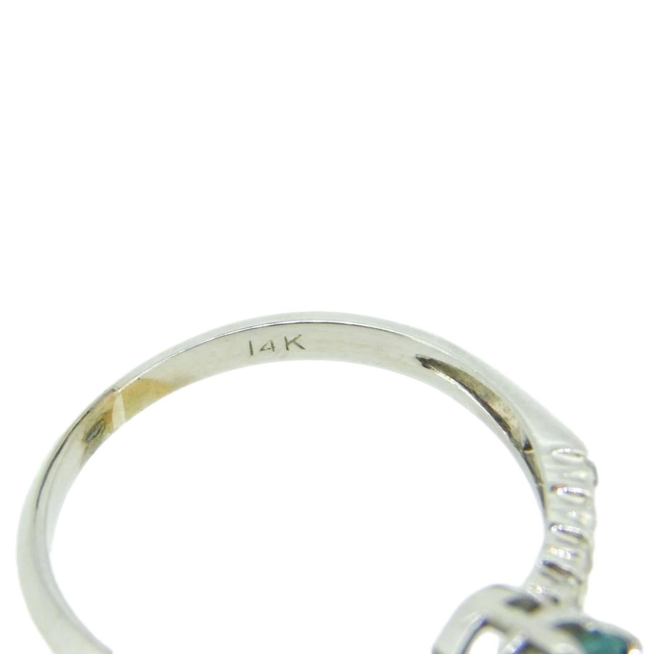 14K 2.88ct Blue Zircon & Diamond Ring For Sale 1
