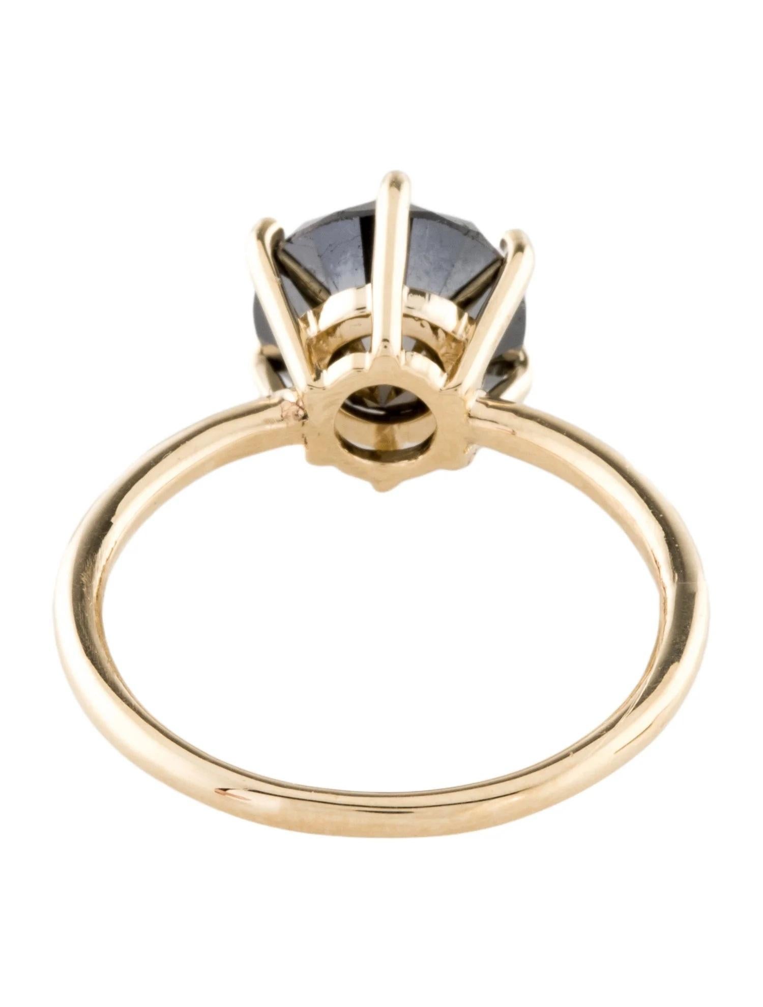 Round Cut 14K 2.94ct Diamond Solitaire Cocktail Ring, Size 7
