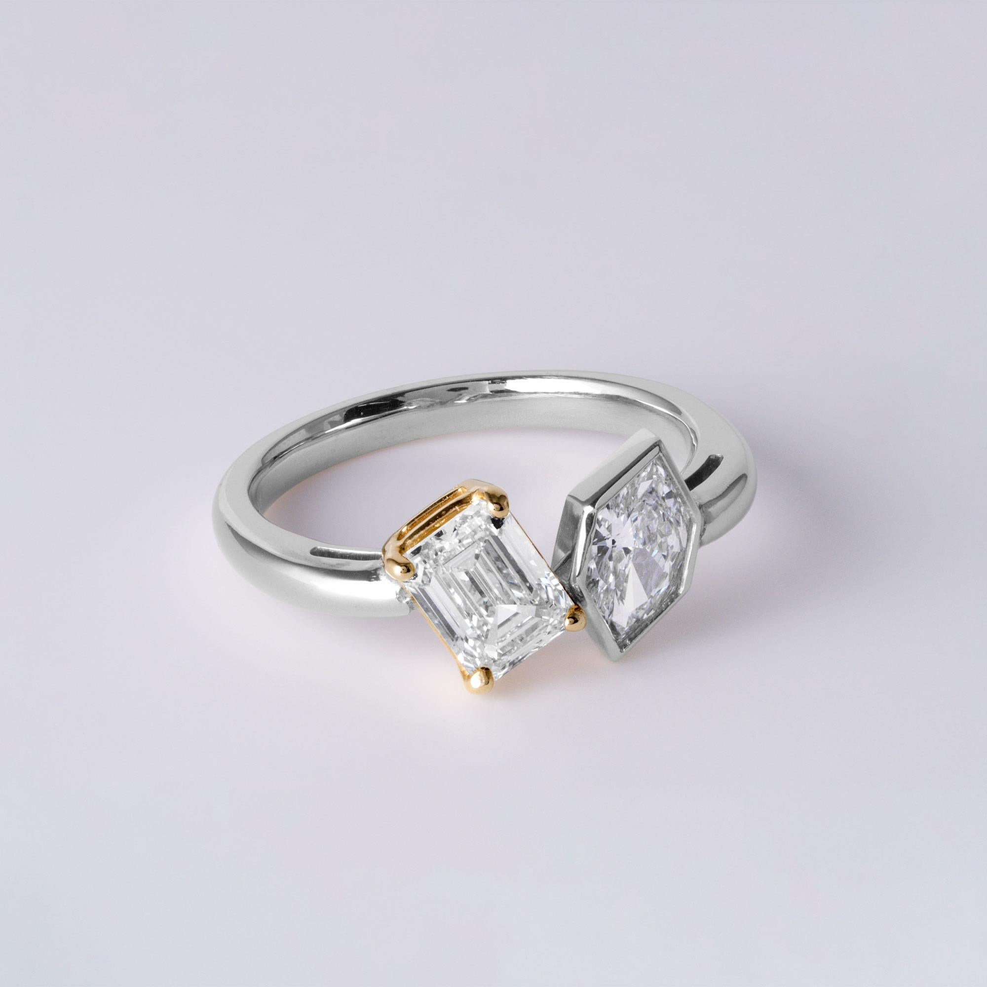 Cette élégante bague en diamant est une version contemporaine du style romantique 