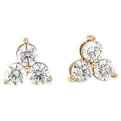 14k 
3
 Diamond Earring Stud Yellow Gold