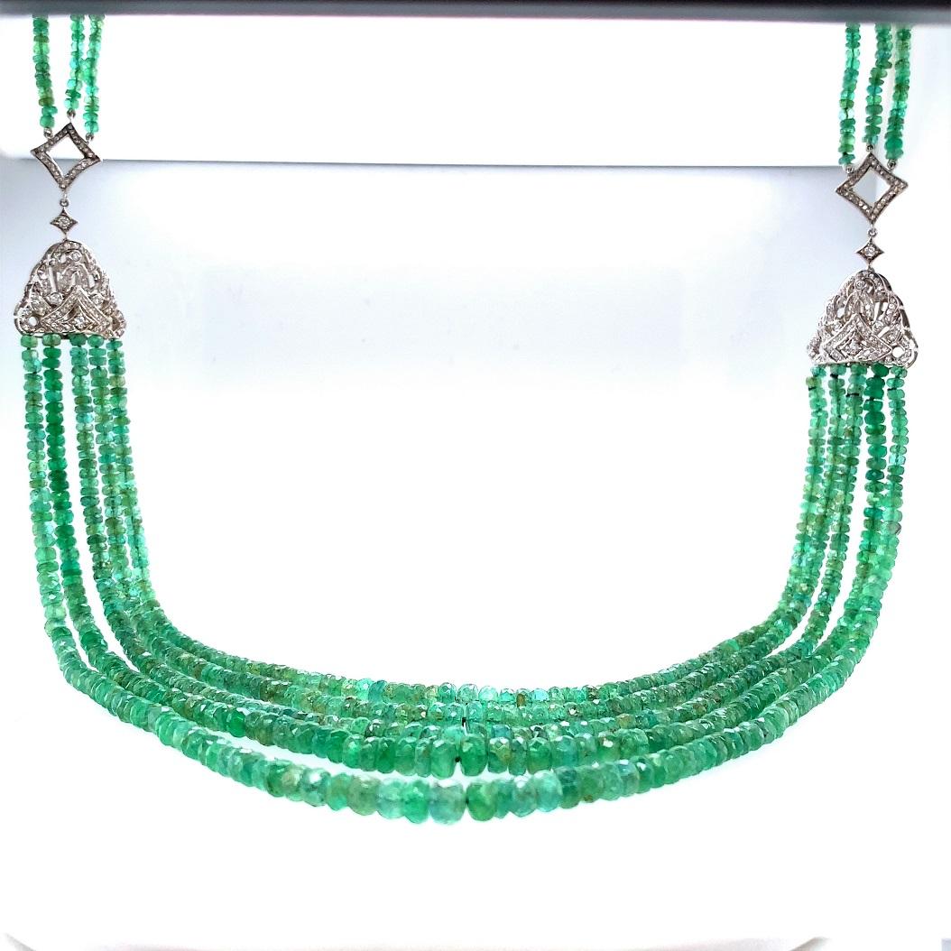 emerald beads necklace