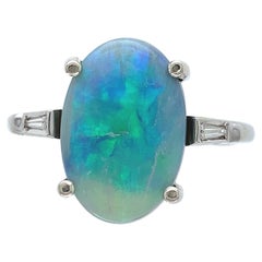 14K 3.04 carat Australian Opal & Diamond Ring
