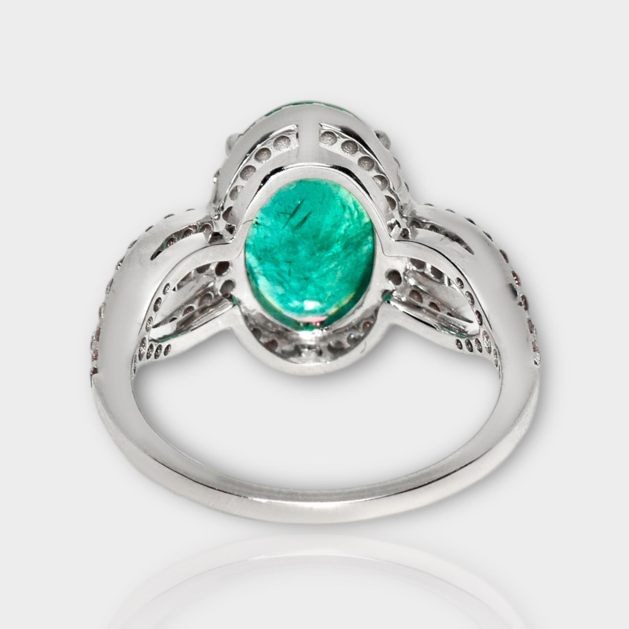 IGI 14K 3.12 Ct Emerald&Pink Diamonds Antique Art Deco Style Engagement Ring For Sale 1