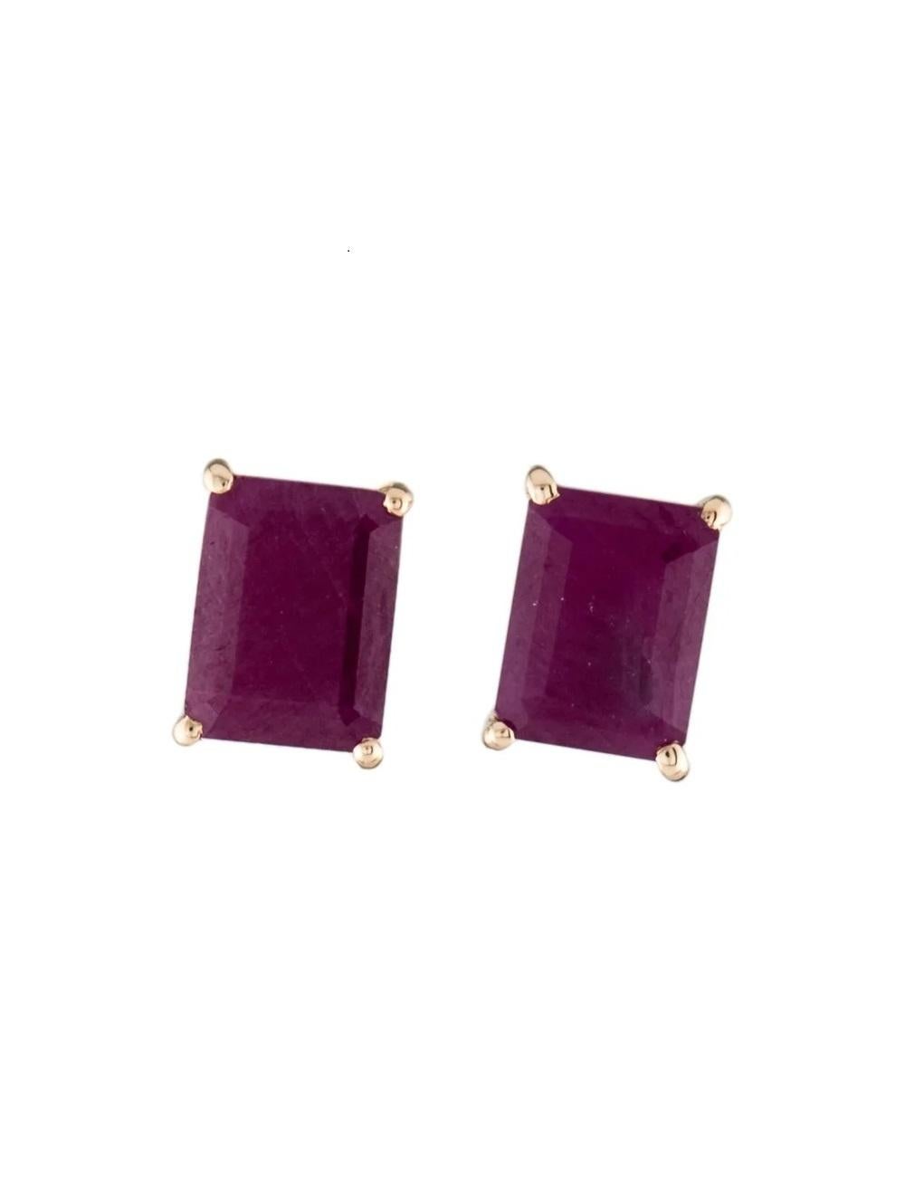 14K 3.12ctw Ruby Stud Earrings: Timeless Elegance in Brilliant Red Gems In New Condition For Sale In Holtsville, NY