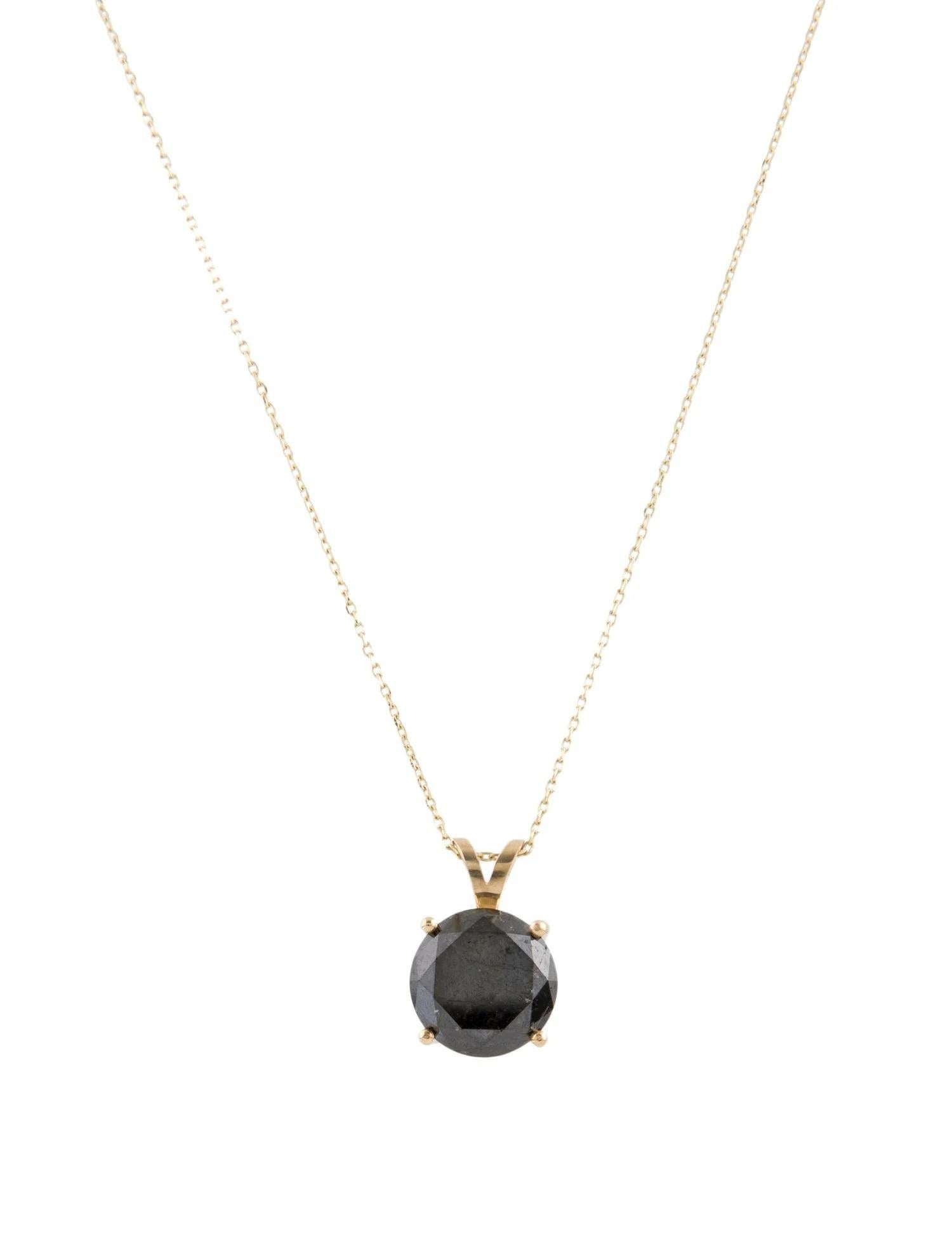 Round Cut 14K 3.36ct Diamond Solitaire Pendant Necklace For Sale