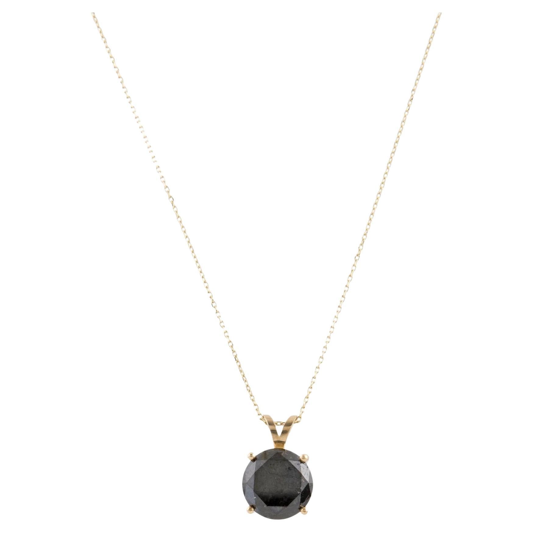 14K 3.36ct Diamond Solitaire Pendant Necklace