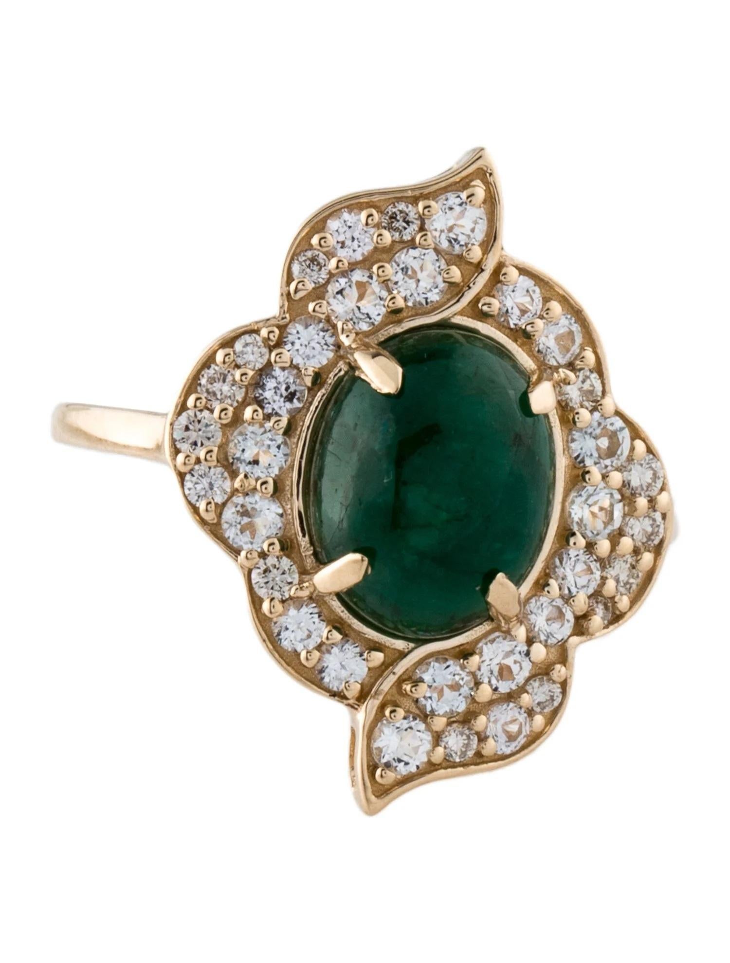 14K 3,39ct Smaragd & Saphir Cocktail Ring, Größe 7, Runder Brillant Saphir (Künstler*in) im Angebot
