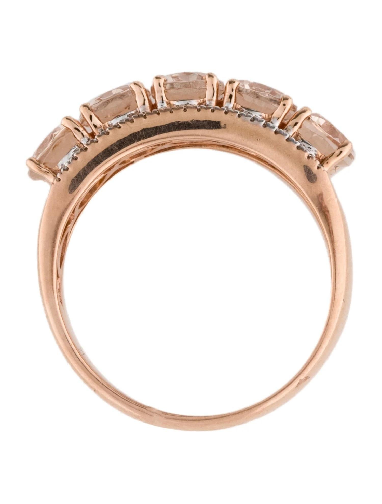 14K 3,50ctw Morganit & Diamant-Ring Größe 7,75 im Zustand „Neu“ im Angebot in Holtsville, NY