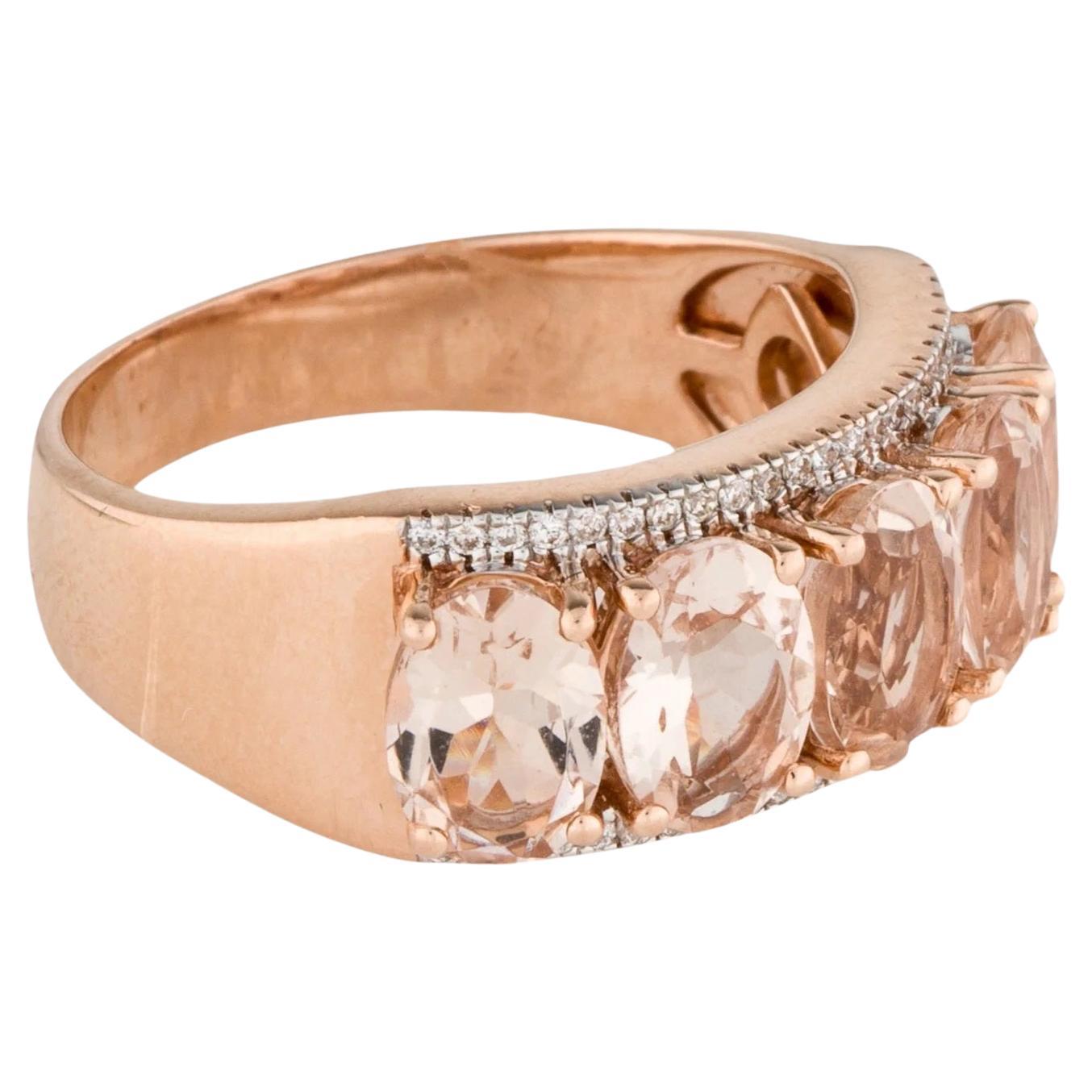 14K 3.50ctw Morganite & Diamond Band Size 7.75