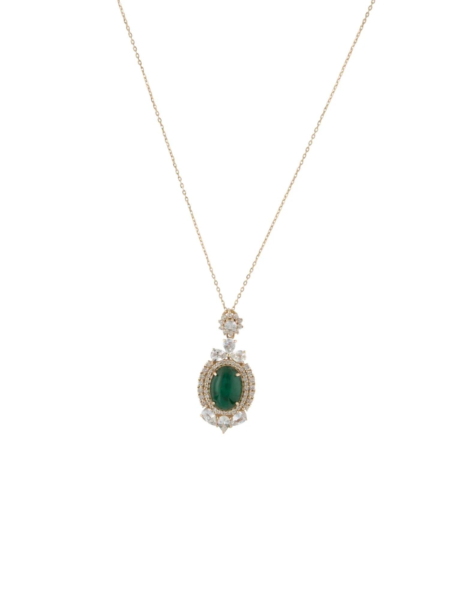 Taglio a goccia Collana con smeraldo, zaffiro e diamante 14K 3,63ct, pera modificata Brilliante in vendita