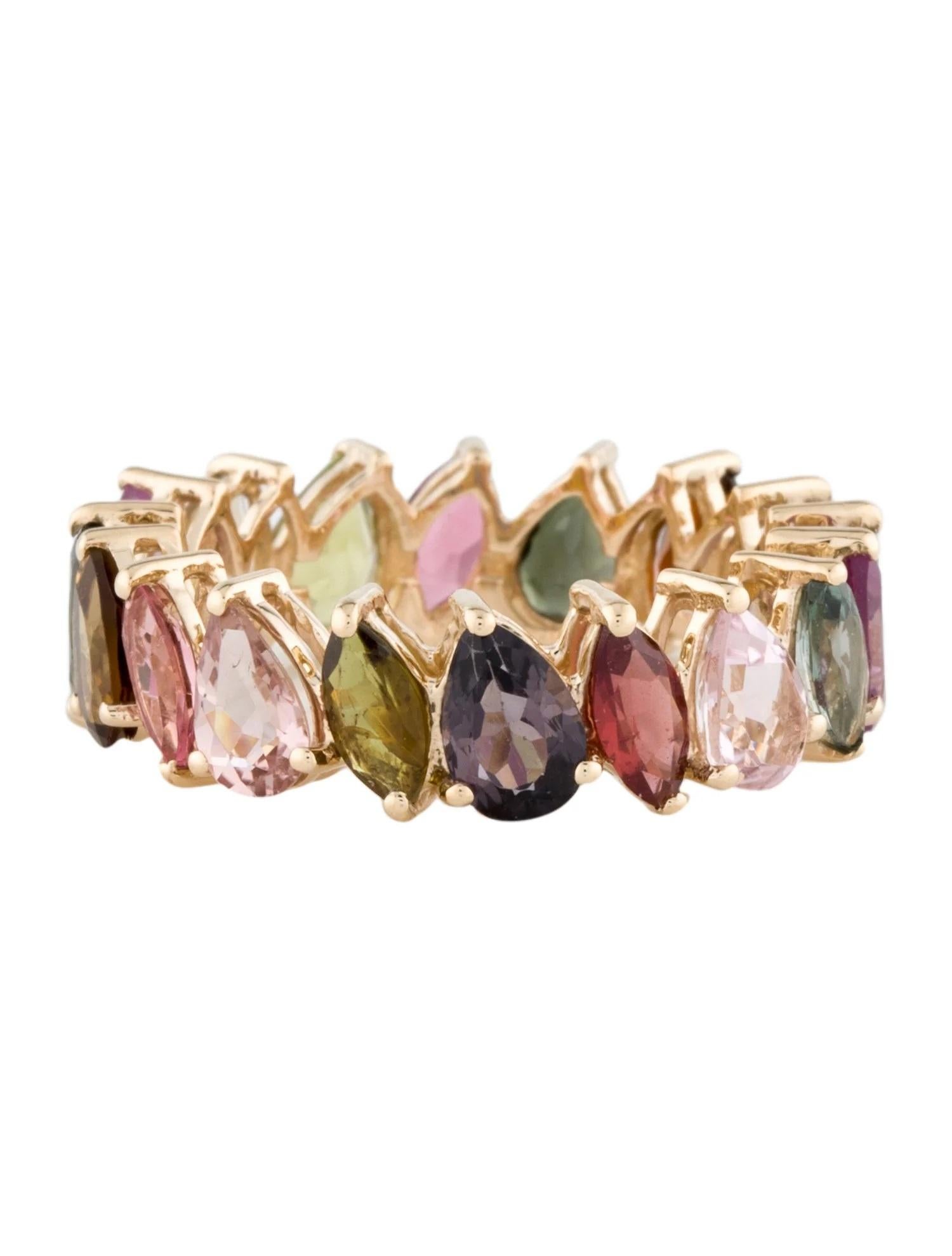 Artiste 14K 3.76ctw Tourmaline Eternity Band Taille : 7,  Brilliante modifiée Marquise en vente