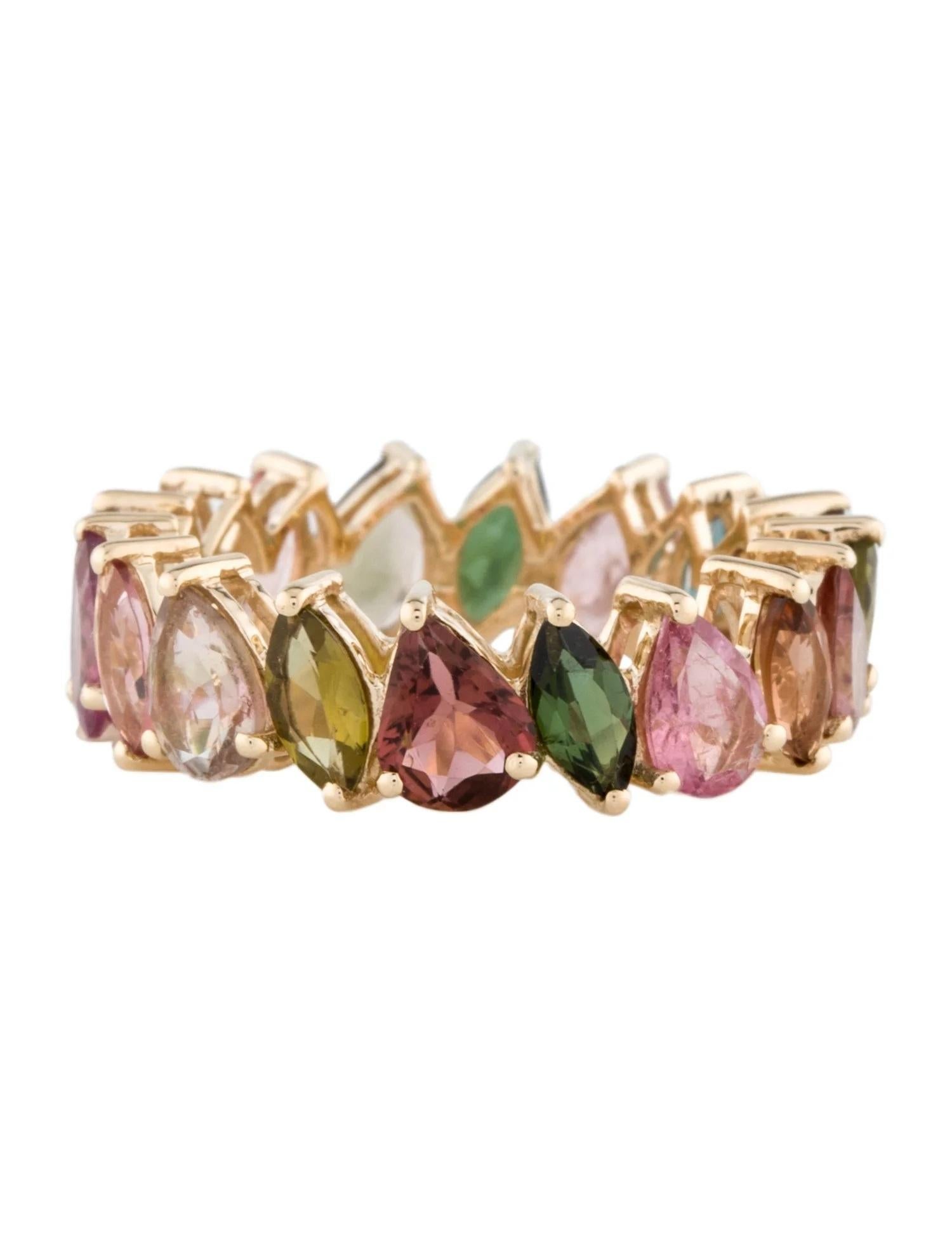Taille Marquise 14K 3.76ctw Tourmaline Eternity Band Taille : 7,  Brilliante modifiée Marquise en vente