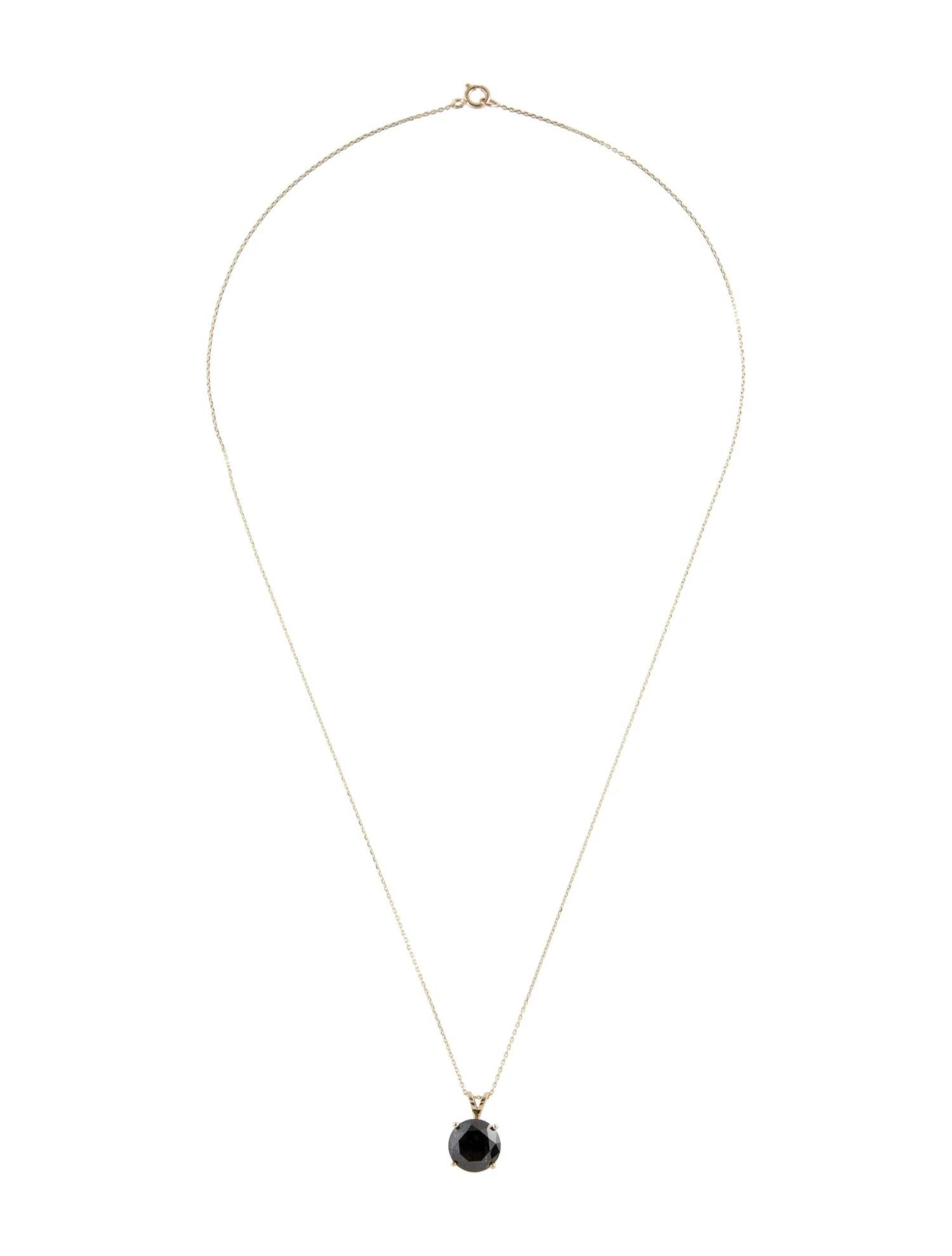 Artist 14K 3.80ct Diamond Solitaire Pendant Necklace For Sale