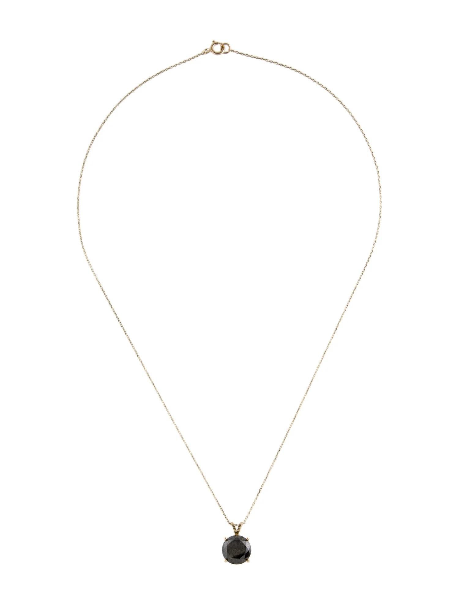 Artist 14K 3.80ct Diamond Solitaire Pendant Necklace For Sale