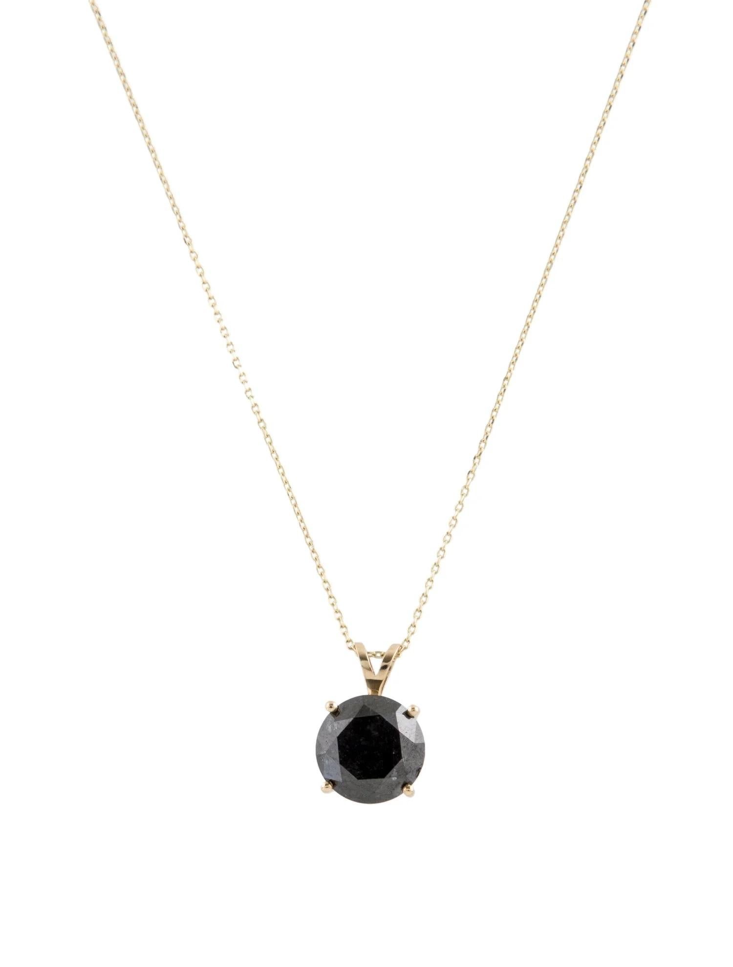 Round Cut 14K 3.80ct Diamond Solitaire Pendant Necklace For Sale